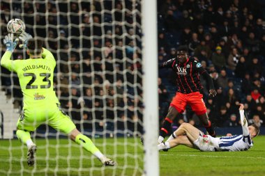 Blackburn Rovers takımından Makhtar Gueye, 12 Şubat 2025 'te İngiltere' nin West Bromwich Albion-Blackburn Rovers maçında gol atma şansı yakaladı.