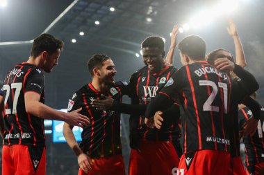 Blackburn Rovers takımından Makhtar Gueye, 12 Şubat 2025 'te İngiltere' de The Hawthorns, West Bromwich, West Bromwich 'de oynanan West Bromwich Albion-Blackburn Rover maçında 0-1' lik galibiyet golünü kutluyor.