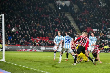Sheffield United takımından Anel Ahmedhodziç, 12 Şubat 2025 'te Bramall Lane, Sheffield, İngiltere' de oynanan Sky Bet Şampiyonası maçında 3-1 berabere kaldı.