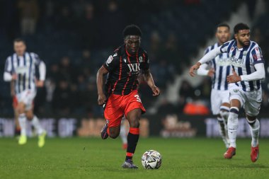 Amario Cozier-Duberry of Blackburn Rovers breaks with the ball during the Sky Bet Championship match West Bromwich Albion vs Blackburn Rovers at The Hawthorns, West Bromwich, United Kingdom, 12th February 2025 clipart