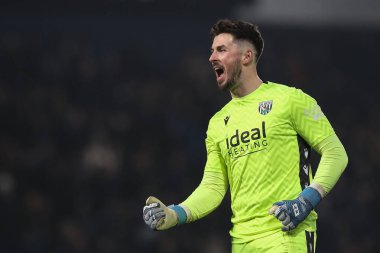 West Bromwich Albion 'dan Joe Wildsmith, 12 Şubat 2025' te Hawthorns, West Bromwich, Birleşik Krallık 'ta West Bromwich Rovers' a karşı oynanan Sky Bet Şampiyonası maçında elenen golünü kutluyor.