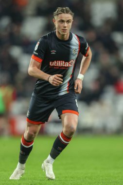 Luton Town 'dan Thelo Aasgaard Gök İddia Şampiyonası maçında Sunderland, Luton Town' a karşı.