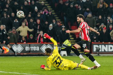 Sheffield United takımından Ben Brereton Diaz, 12 Şubat 2025 'te İngiltere' nin Sheffield Lane şehrinde oynanan Sky Bet Şampiyonası maçında 2-1 öne geçti.