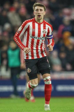 Sunderland 'dan Dan Neil Sky Bet Şampiyonası' nda Sunderland, Luton Town 'a karşı Stadyumu, Sunderland, İngiltere, 12 Şubat 2025