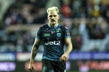 Leigh Leoparları 'ndan Ethan O' neill 1. Betfred Süper Lig karşılaşmasında Wigan Warriors, Leigh Leopards 'a karşı Brick Community Stadyumu, Wigan, İngiltere, 13 Şubat 2025