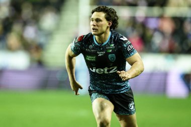 Leigh Leoparları 'ndan Lachlan Lam 13 Şubat 2025' te İngiltere 'nin Wigan kentinde oynanan The Brick Community Stadyumu' nda Wigan Warriors - Leopards maçında birinci turda