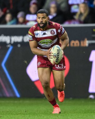 Wigan Warriors 'dan Kruise Leeming, 13 Şubat 2025' te Wigan Warriors 'a karşı Brick Community Stadyumu, Wigan, Birleşik Krallık' ta oynanan Wigan Süper Lig karşılaşmasında ilk raundu kazandı.