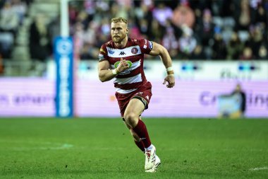 Wigan Warriors takımından Luke Thompson, 13 Şubat 2025 'te İngiltere' nin Wigan şehrindeki Brick Community Stadyumu 'nda oynanan Wigan Warriors - Leopards maçında Wigan Warriors' a karşı oynamıştır.