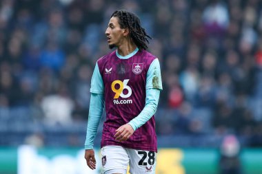 Burnley 'den Hannibal Mejbri 15 Şubat 2025' te İngiltere 'nin Deepdale kentinde Preston North End - Burnley maçında