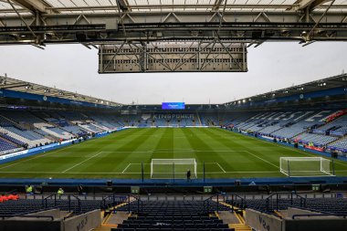 King Power Stadyumu 'nun, 15 Şubat 2025' te King Power Stadyumu 'nda Leicester City ile Arsenal arasındaki Premier League maçı sırasında genel bir görüntüsü.