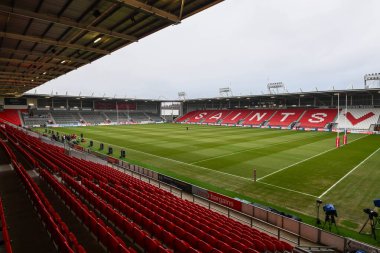 Betfred Süper Lig Turu 'nda St Helens, St Helens' in Wicked Stadyumu 'nda oynadığı St. Helens - Salford Red Devils maçının genel görüntüsü, 15 Şubat 2025