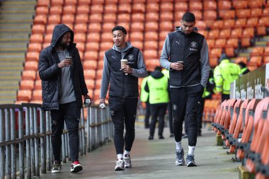 Blackpool 'dan Joshua Onomah Blackpool' dan Jordan Lawrence-Gabriel ve Blackpool 'dan Ashley Fletcher 15 Şubat 2025' te Bloomfield Road, Blackpool 'daki Blackpool-Mansfield Town maçında geldiler.