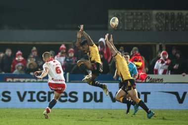 Hull KR 'dan Mikey Lewis, 14 Şubat 2025' te İngiltere 'nin Hull şehrinde oynanan Sewell Group Craven Park' ta oynanan Betfred Süper Lig 1. Raundunda attığı altın puanda attığı golü kutluyor.