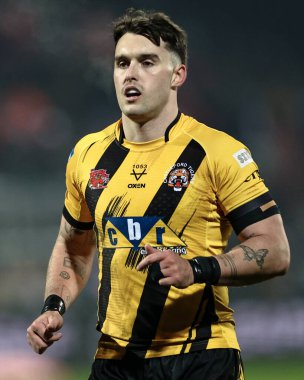 Castleford Tigers takımından Tex Hoy, 1. Betfred Süper Lig karşılaşmasında Hull KR Castleford Tigers 'a karşı Sewell Group Craven Park, Kingston üzerine Hull, Birleşik Krallık, 14 Şubat 2025