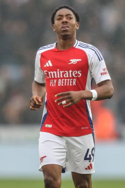 Arsenal 'den Myles Lewis-Skelly Premier League maçında Leicester City, King Power Stadyumu' nda Arsenal 'e karşı, 15 Şubat 2025