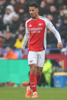 İngiltere 'nin Leicester şehrindeki King Power Stadyumu' nda oynanan Premier League maçı sırasında Arsenal 'den William Sthe' a karşı Leicester City