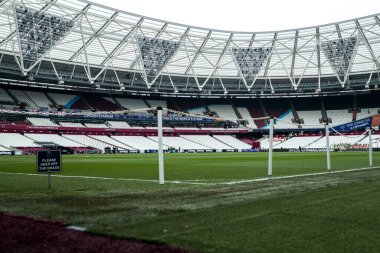 Premier League maçından önce Londra Stadyumu 'nun genel bir görüntüsü 15 Şubat 2025' te Londra 'daki Londra Stadyumu' nda West Ham United 'a karşı Brentford karşılaşması.