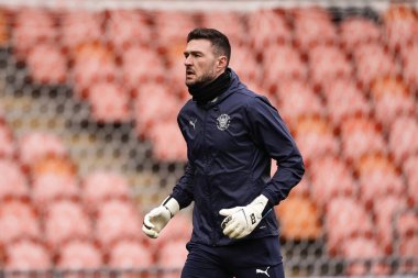 Blackpool 'dan Richard O' Donnell, 15 Şubat 2025 'te Blackpool, İngiltere' deki Bloomfield Road, Mansfield Town 'da oynanan Sky Bet 1 karşılaşmasında maç öncesi ısınma maçında...