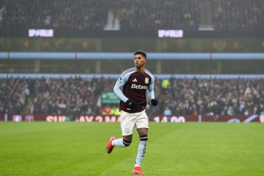 Aston Villa 'dan Marcus Rashford Premier Lig maçında Aston Villa, Ipswich Town' a karşı Villa Park, Birmingham, Birleşik Krallık, 15 Şubat 2025