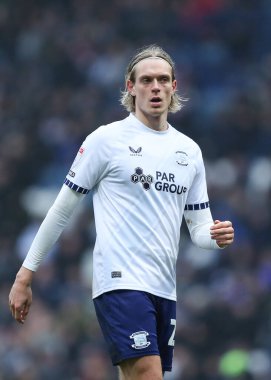 Preston North End 'den Stefn Teitur rarson Gökyüzü İddia Şampiyonası' nda Preston North End 'e karşı Deepdale, Preston, Birleşik Krallık' ta 15 Şubat 2025
