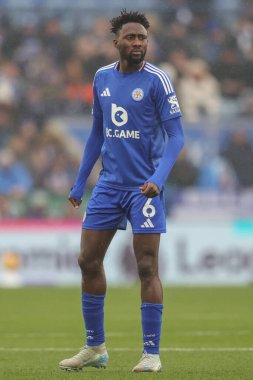 Leicester City 'den Wilfred Ndidi Premier League maçında Leicester City, King Power Stadyumu' nda Arsenal 'e karşı, 15 Şubat 2025