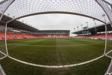 Bloomfield Yolu 'nun, Sky Bet Ligi 1' in önündeki genel görünümü Blackpool - Mansfield Town maçı, Bloomfield Road, Blackpool, Birleşik Krallık, 15 Şubat 2025