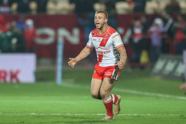 Hull KR 'dan Mikey Lewis, 14 Şubat 2025' te İngiltere 'nin Hull kenti Kingston' daki Sewell Group Craven Park 'ta oynanan birinci tur Betfred Süper Lig karşılaşmasında altın puanı aldı.