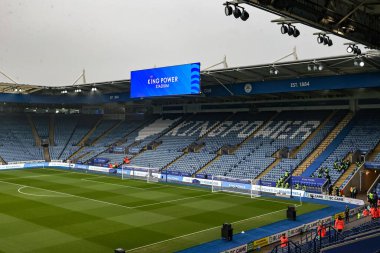 King Power Stadyumu 'nun, 15 Şubat 2025' te King Power Stadyumu 'nda Leicester City ile Arsenal arasındaki Premier League maçı sırasında genel bir görüntüsü.