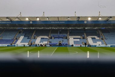King Power Stadyumu 'nun, 15 Şubat 2025' te King Power Stadyumu 'nda Leicester City ile Arsenal arasındaki Premier League maçı sırasında genel bir görüntüsü.