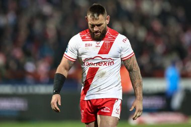 Hull KR 'dan Jared Waerea-Hargreaves, 1. Betfred Süper Lig karşılaşmasında Hull KR, Castleford Tigers' a karşı Sewell Group Craven Park, Kingston üzerine Hull, Birleşik Krallık, 14 Şubat 2025
