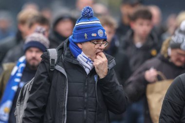 Premier Lig maçı sırasında taraftarlar Leicester City ve Arsenal 'e karşı King Power Stadyumu, Leicester, İngiltere, 15 Şubat 2025