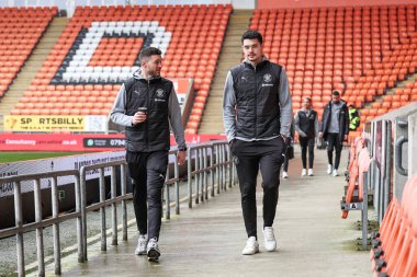 Blackpool 'dan Richard O' Donnell ve Blackpool 'dan Elkan Baggott, 15 Şubat 2025' te Bloomfield Road, Blackpool, İngiltere 'deki Blackpool-Mansfield Town maçında geldiler.