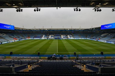 King Power Stadyumu 'nun, 15 Şubat 2025' te King Power Stadyumu 'nda Leicester City ile Arsenal arasındaki Premier League maçı sırasında genel bir görüntüsü.