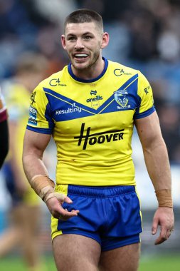 Warrington Wolves 'tan Danny Walker, 16 Şubat 2025' te John Smith Stadyumu 'nda oynanan Huddersfield Giants vs Warrington Wolves maçında tepki gösterdi.
