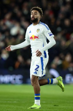 Leeds United takımının Jayden Bogle 'ı 17 Şubat 2025' te Leeds Road, Leeds, İngiltere 'de Leeds United ile oynadığı Sky Bet Şampiyonası maçında Leeds United ile karşılaştı.