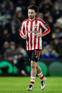 Sunderland takımından Patrick Roberts 17 Şubat 2025 'te Leeds United ile Sunderland maçında Elland Road, Leeds, İngiltere' de karşılaştı.