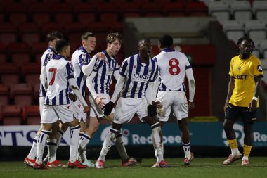 Harry Whitwell of West Bromwich Albion celebrates his goal to make it 1-1 during the Premier League 2 U21's Wolverhampton Wanderers U21 v West Bromwich Albion U21 at Aggborough Stadium, Kidderminster, United Kingdom, 17th February 2025 clipart