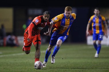 Josh Koroma of Huddersfield Town breaks with the ball during the Sky Bet League 1 match Shrewsbury Town vs Huddersfield Town at Croud Meadow, Shrewsbury, United Kingdom, 18th February 2025 clipart