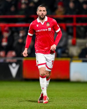 Wrexham takımından Jay Rodriguez 18 Şubat 2025 'te Wrexham-Leyton Orient maçında SToK Cae Ras, Wrexham, İngiltere' de karşılaştı.