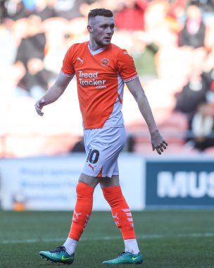 Blackpool takımından Sonny Carey 21 Şubat 2025 'te Bloomfield Road, Blackpool' da oynanan Blackpool - Crawley Town maçı sırasında