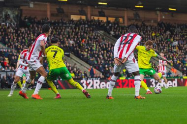 Norwich City 'den Josh Sargent ilk golünü atıyor ve Norwich City - Stoke City maçında Norwich City - Norwich City, Norwich, İngiltere, 22 Şubat 2025