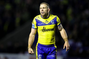 Warrington Wolves takımından Matt Dufty 21 Şubat 2025 'te Warrington Wolves ile Catalans Dragons maçında Luke Littler Stadyumu, Warrington, İngiltere' de karşılaştı.