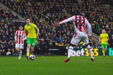 Norwich City 'den Kellen Fisher, 22 Şubat 2025 tarihinde Norwich City, Norwich City, Norwich City' ye karşı.