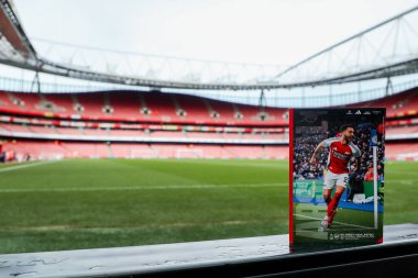 Arsenal 'den Mikel Merino, 22 Şubat 2025 tarihinde Birleşik Krallık' ın Emirates Stadyumu 'nda oynanan Premier League maçı öncesinde oynanan maç programında yer aldı.