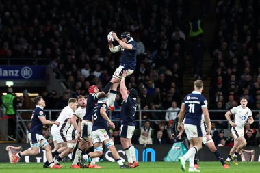 İskoçyalı Jonny Gray, 22 Şubat 2025 tarihinde Twickenham, Birleşik Krallık 'taki Allianz Stadyumu' nda oynanan 2025 Guinness 6 Milletler İskoçya maçında Highball 'u kazandı.