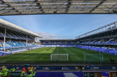 Goodison Park 'ın 22 Şubat 2025' te Goodison Park, Liverpool 'da oynanan Premier League maçı öncesinde Everton ve Manchester United' ın genel bir görüntüsü.