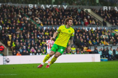 Norwich City 'den Josh Sargent, 22 Şubat 2025' te Norwich City, Norwich City 'ye karşı Stoke City' de oynanan Gökyüzü İddia Şampiyonası maçında...