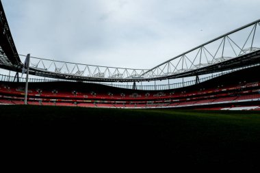 22 Şubat 2025 'te Birleşik Krallık' taki Emirates Stadyumu 'nda oynanan Premier League maçı öncesinde Emirates Stadyumu' nun genel bir görüntüsü Arsenal ile West Ham United karşılaşması