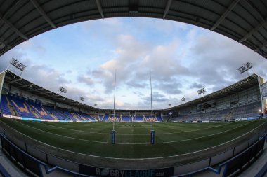 Warrington Wolves 'un evi olan Luke Littler Stadyumu' nun genel görünümü, 21 Şubat 2025 'te Warrington, İngiltere' de oynanan Luke Littler Stadyumu 'nda Warrington Wolves' a karşı Catalans Dragons maçının 2. raundunun önünde.