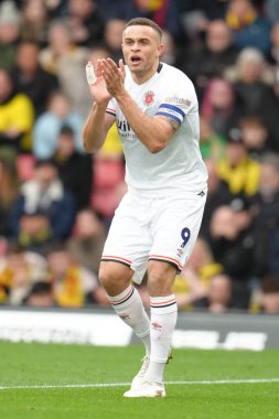 Luton Town 'dan Carlton Morris Gökyüzü İddia Şampiyonası maçında Watford, Luton Town' a karşı Vicarage Road, Watford, Birleşik Krallık, 23 Şubat 2025
